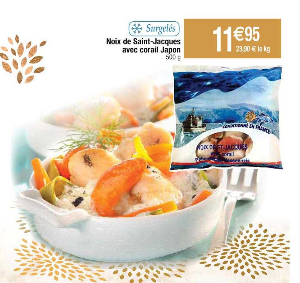 noix de saint-jacques avec corail japon