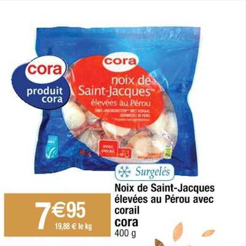 Noix De Saint-jacques élevées Au Pérou Avec Corail Cora