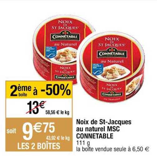 noix de st-jacques au naturel msc connétable