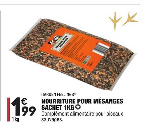 nourriture pour mésanges sachet 1kg garden feelings