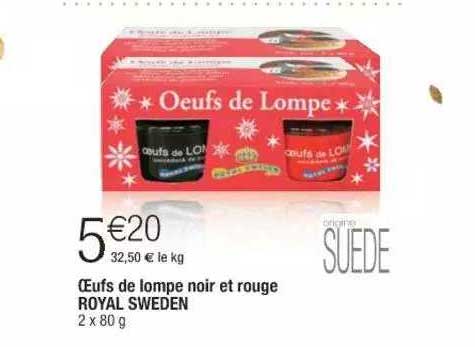 Oeufs De Lompe Noir Et Rouge Royal Sweden