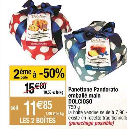 panettone pandorato emballé main dolcioso