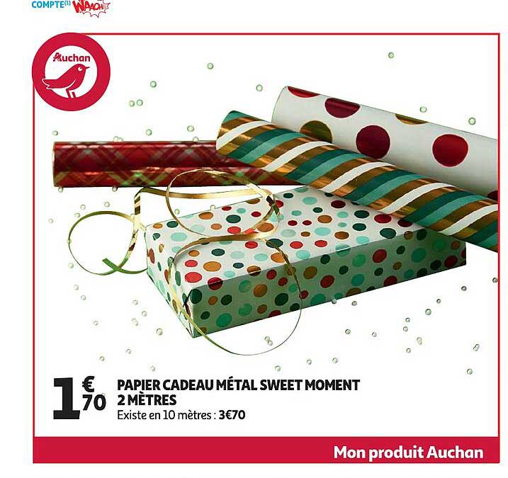Papier Cadeau Métal Sweet Moment 2 Mètres