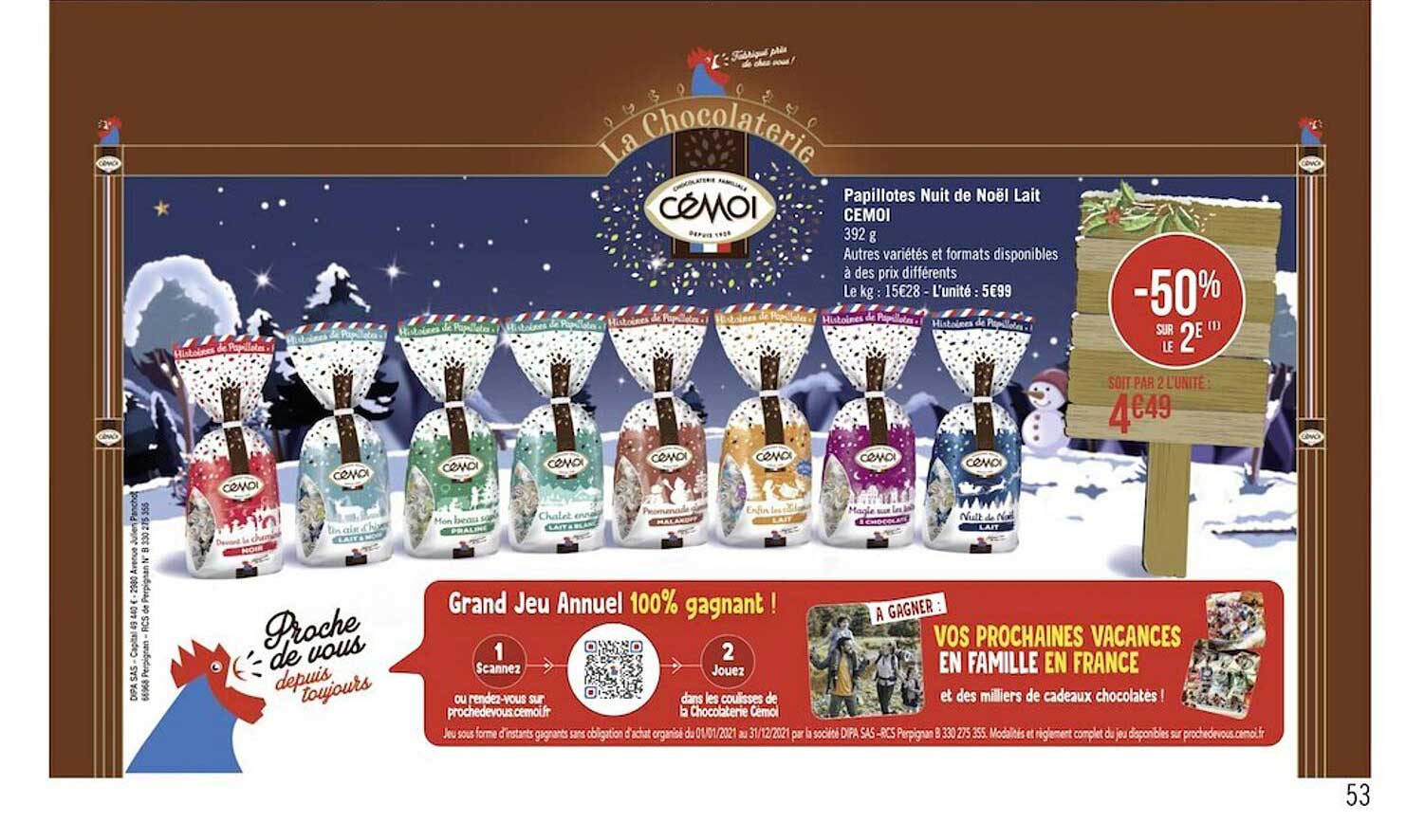 papillotes nuit de noël lait cémoi