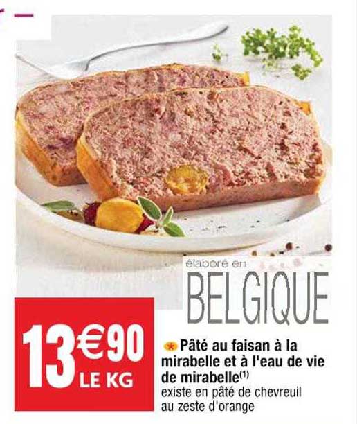 pâté au  faisan à la mirabelle et à l'eau de vie de mirabelle
