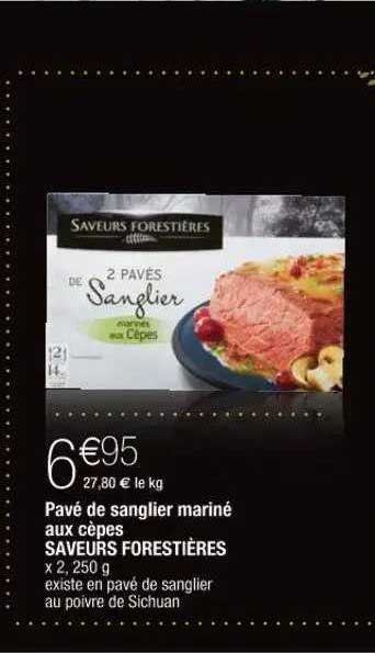 pavé de sanglier mariné aux cèpes saveurs forestières