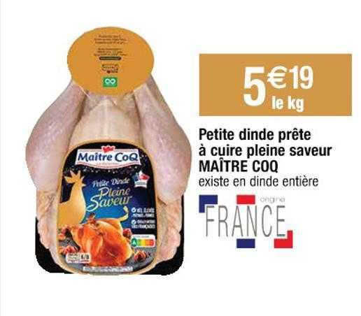 petite dinde prête à cuire pleine saveur maître coq