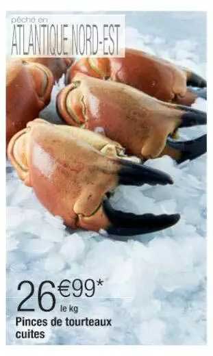 pinces de tourteaux cuites