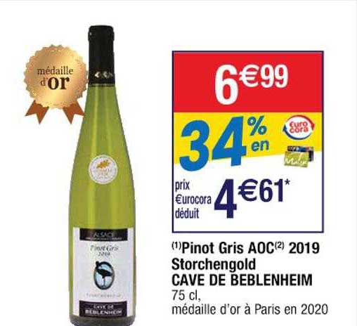 pinot gris aoc 2019 storchengold cave de beblenheim