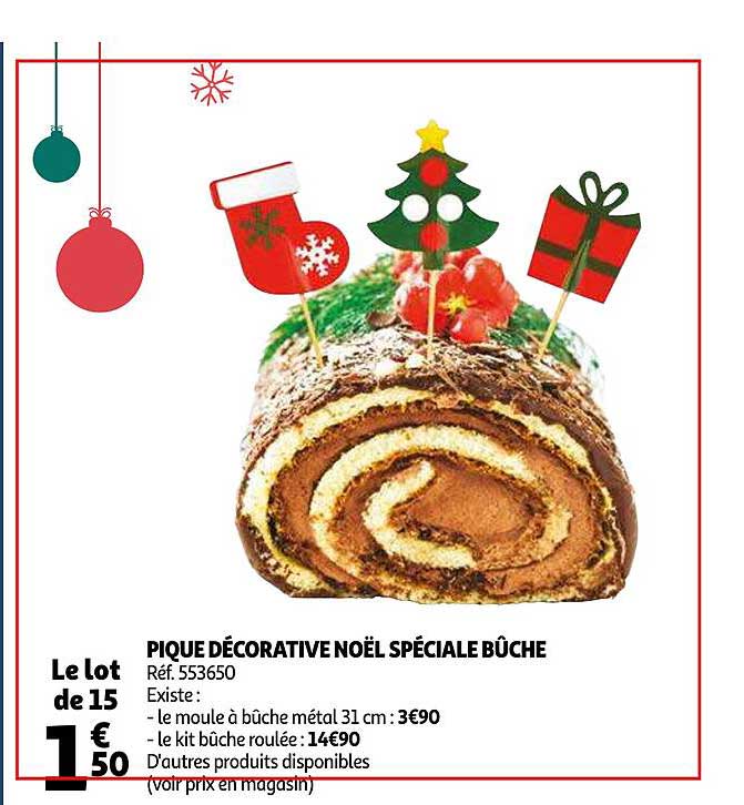 pique décorative noël spécial bûche