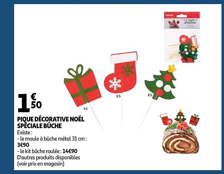 pique décorative noël spéciale bûche