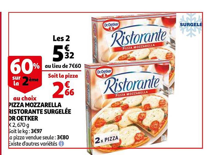 Pizza Mozzarella Ristorante Surgelée Dr Oetker