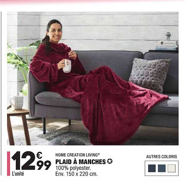 plaid à manches home creation living