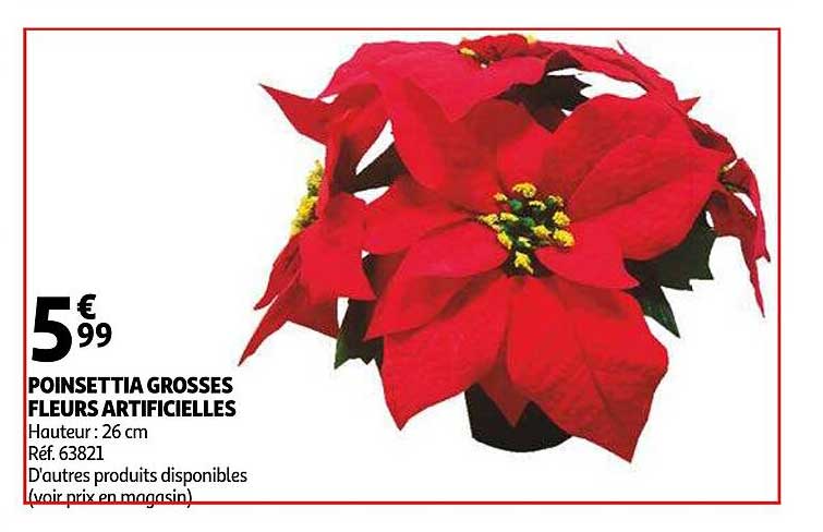 poinsettia grosses fleurs artificielles