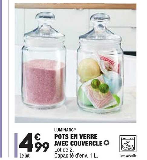 pots en verre avec couvercle luminard