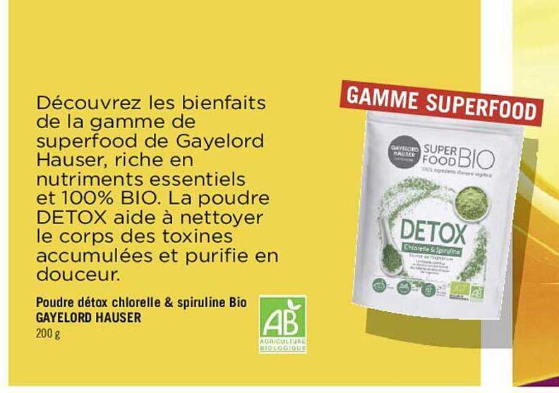 poudre détox chlorelle & spiruline bio gayelord hauser