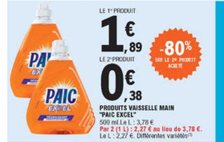 Produits Vaisselle Main "paic Excel"