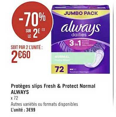 protèges slips fresh à protect normal always