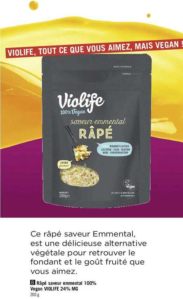 Râpé Saveur Emmental 100% Vegan Violife 24% Mg