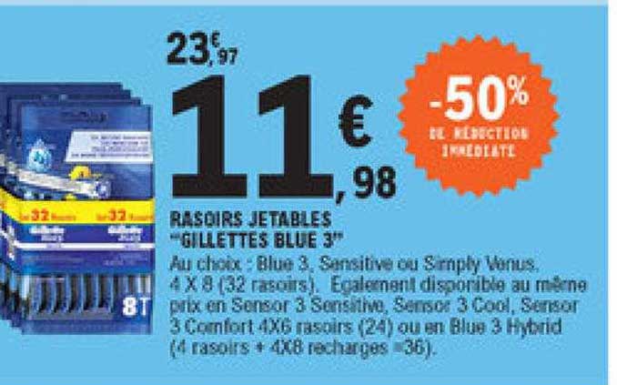 rasoirs jetables "gillettes blue 3"