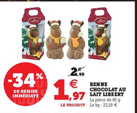 renne chocolat au lait libeert