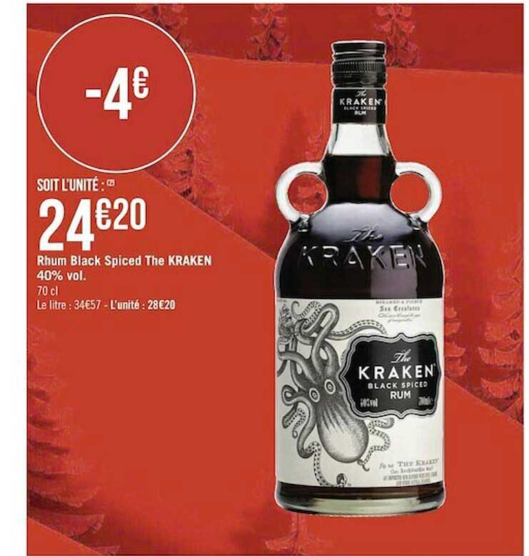 rhum black spiced the kraken 40% vol.