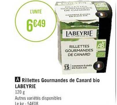 Rillettes Gourmandes De Canard Bio Labeyrie