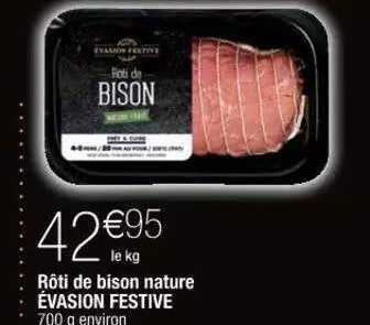 rôti de bison nature évasion festive