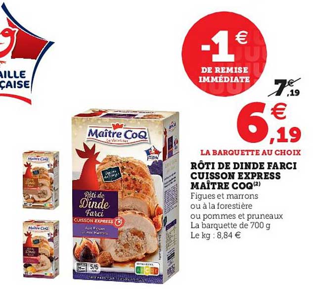 rôti de dinde farci cuisson express maître coq