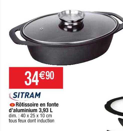 rôtissoire en fonte d'aluminium 3,93 l sitram