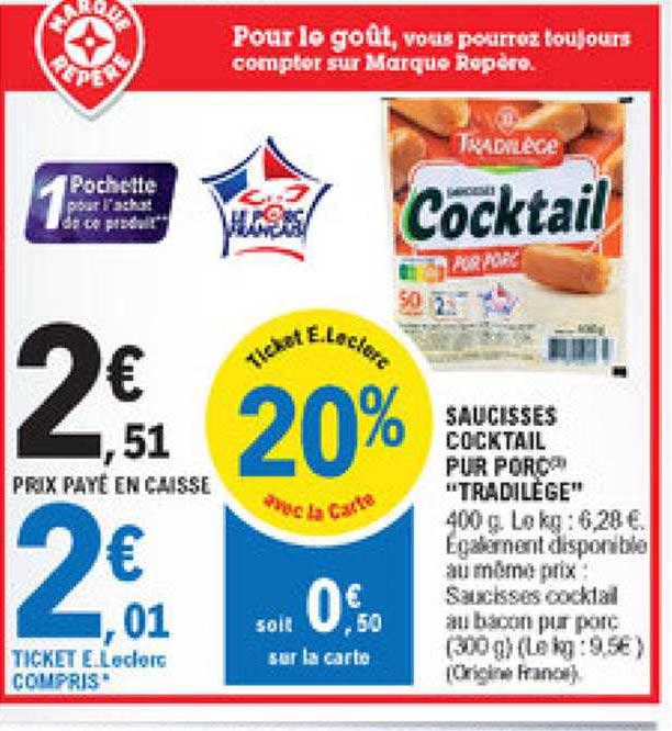 Saucisses Cocktail Pur Porc "tradilège"