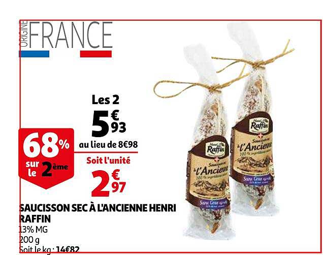 saucisson sec à l'ancienne henri raffin