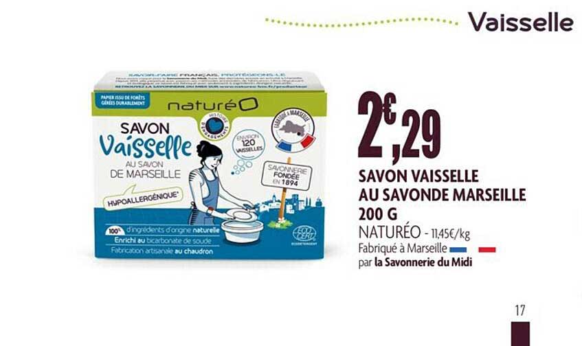 Savon Vaisselle Au Savon De Marseille 200 G
