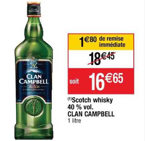 scotch whisky 40% vol. clan campbell