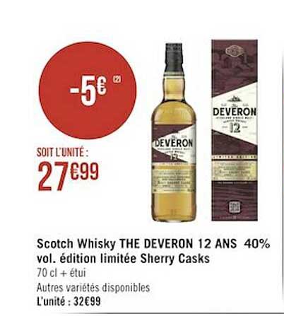scotch whisky the deveron 12 ans 40% vol. édition limitée sherry casks