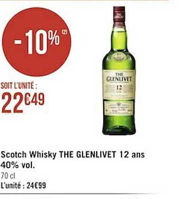 scotch whisky the glenlivet 12 ans 40% vol.