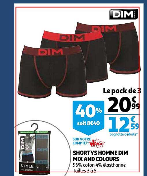 shortys homme dim mix and colours