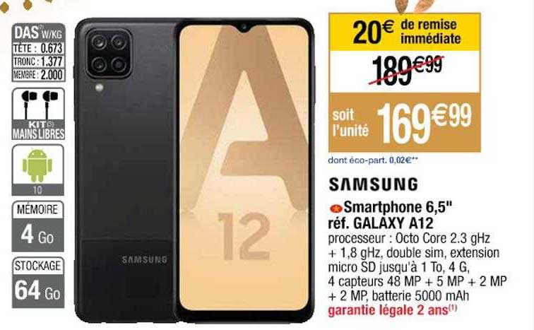 smartphone 6,5" gamaxy a12 samsung