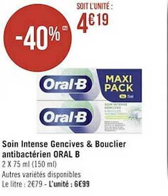 soin intense gencives & bouclier antibactérien oral b