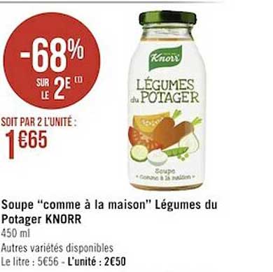 soupe "comme à la maison" légumes du potager knorr