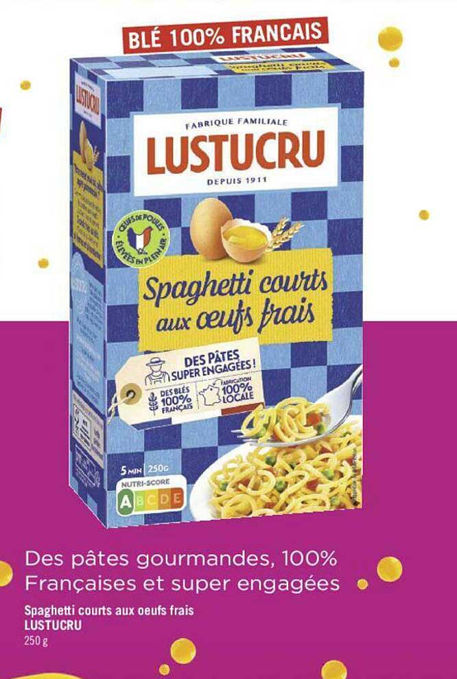 spaghetti courts aux oeufs frais lustucru