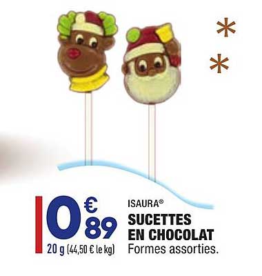 sucettes en chocolat isaura