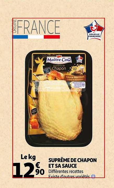 suprême chapon et sa sauce