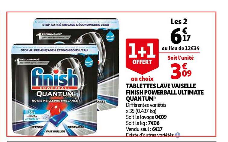 tablettes lave vaisselle finish powerball ultimate quantum