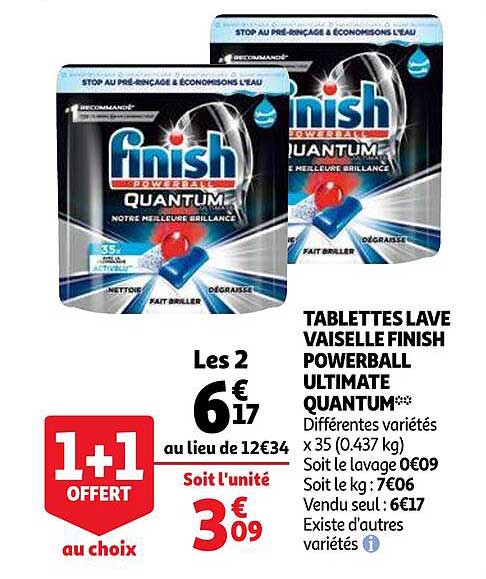 tablettes lave vaisselle finish powerball ultimate quantum