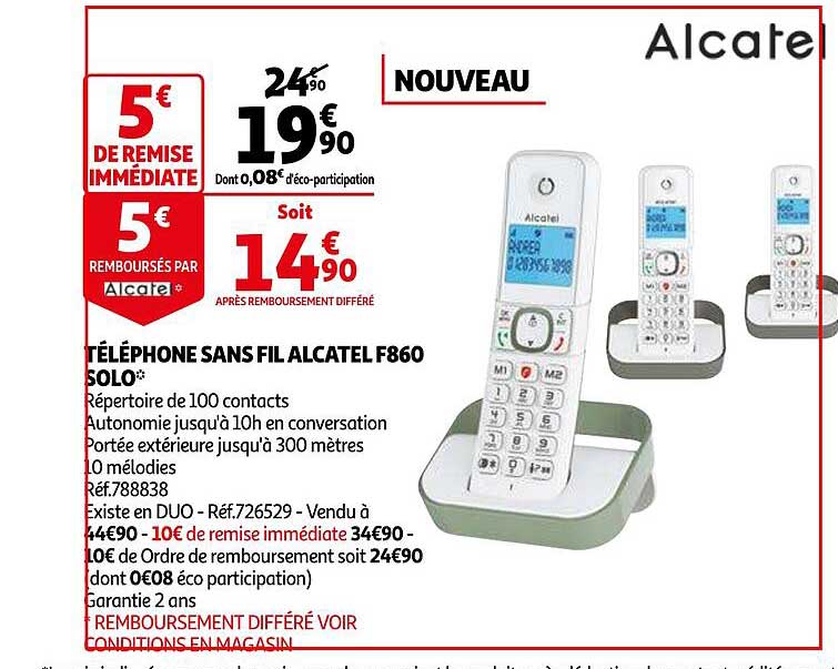 téléphone sans fil alcatel f860 solo