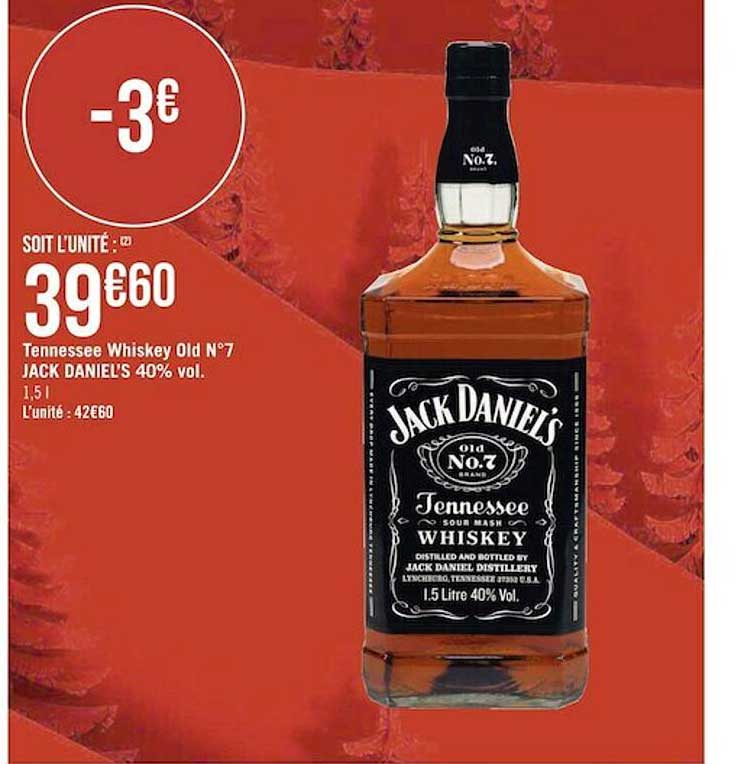 tennessee whiskey old n°7 jack daniel's 40% vol.