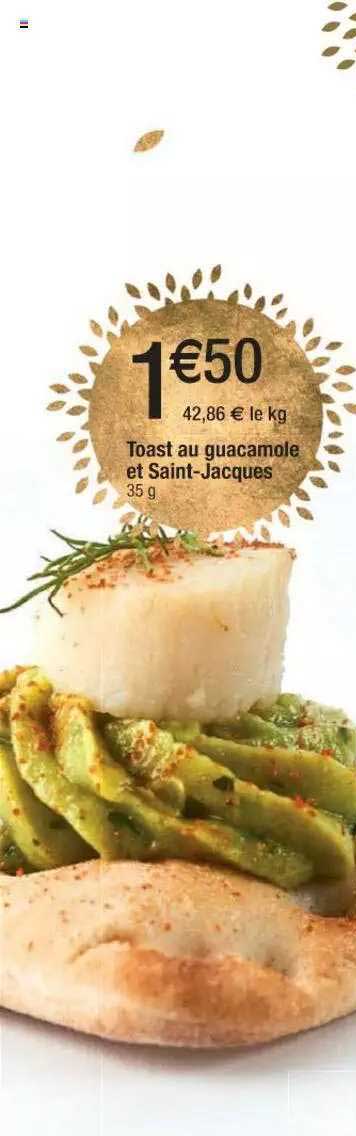 toast au guacamole et saint-jacques