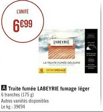 truite fumée labeyrie fumage léger