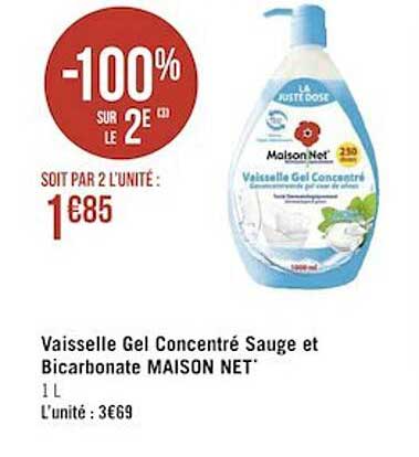 vaisselle gel concentré sauge et bicarbonate maison net